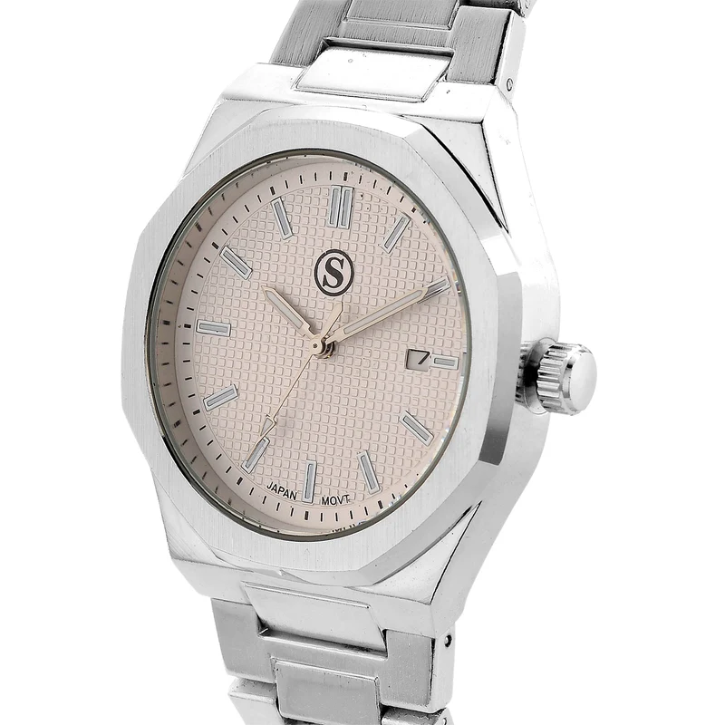 STRADA - Armbanduhr mit japanischem Uhrwerk und Datumsanzeige, Legierungsgehäuse Sandstrahleffekt, bicolor, Rosefarben