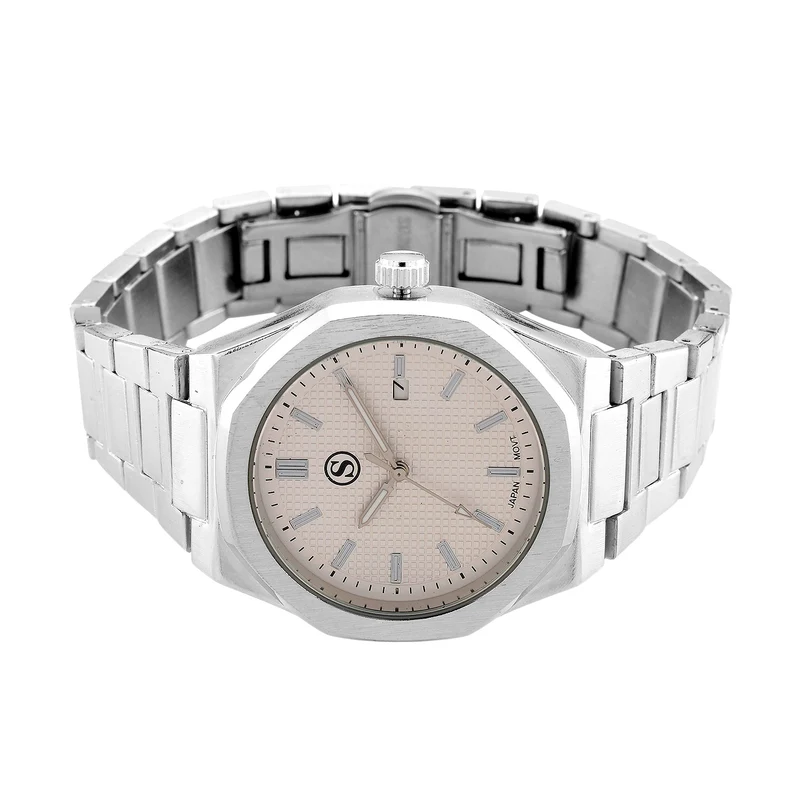 STRADA - Armbanduhr mit japanischem Uhrwerk und Datumsanzeige, Legierungsgehäuse Sandstrahleffekt, bicolor, Rosefarben