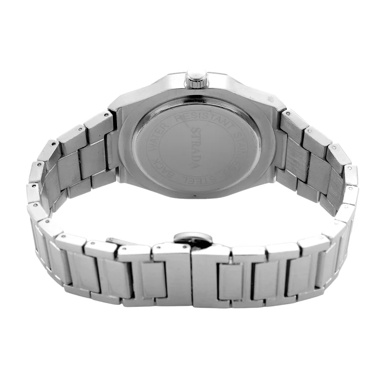 STRADA - Armbanduhr mit japanischem Uhrwerk und Datumsanzeige, Legierungsgehäuse Sandstrahleffekt, bicolor, Rosefarben