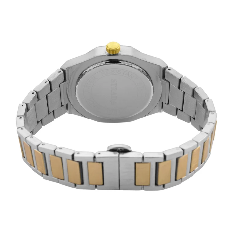 STRADA - Armbanduhr mit japanischem Uhrwerk und Datumsanzeige, Legierungsgehäuse Sandstrahleffekt, bicolor, Rosefarben