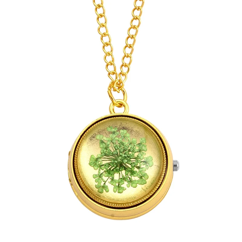 STRADA Glasuhr mit echten Blumen im Zifferblatt, Eisenarmband, 91.4 cm, Rose