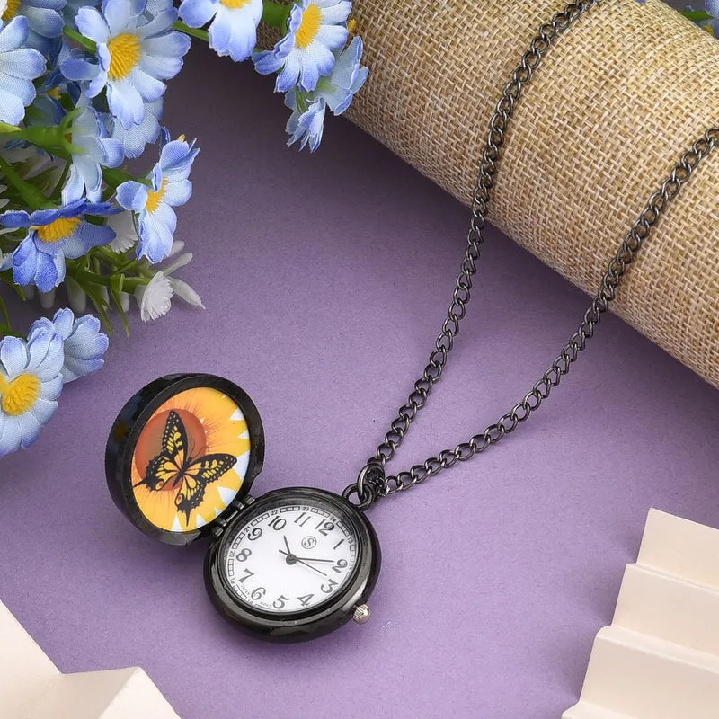 STRADA Glasuhr mit echten Blumen im Zifferblatt, Eisenarmband, 91.4 cm, Rose