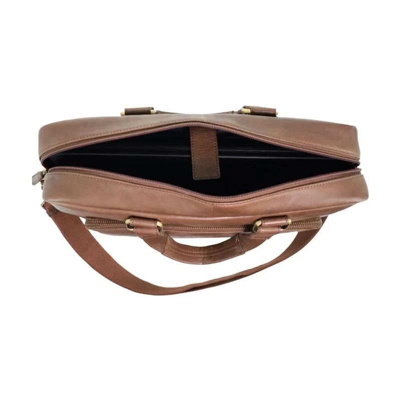 Pierre Cardin Men's Leather Rustic Business/Laptop Shoulder Bag 41x29cm Oak
