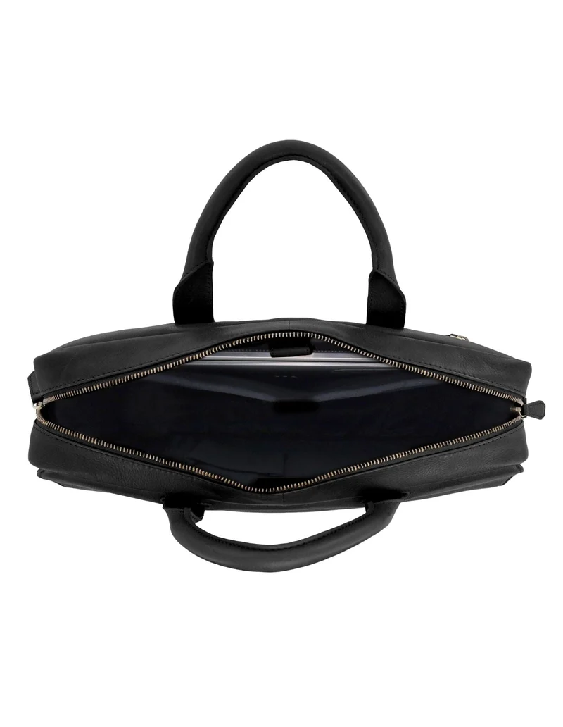 Pierre Cardin Men's Leather Classic Messenger/Computer Bag 41x30cm Black