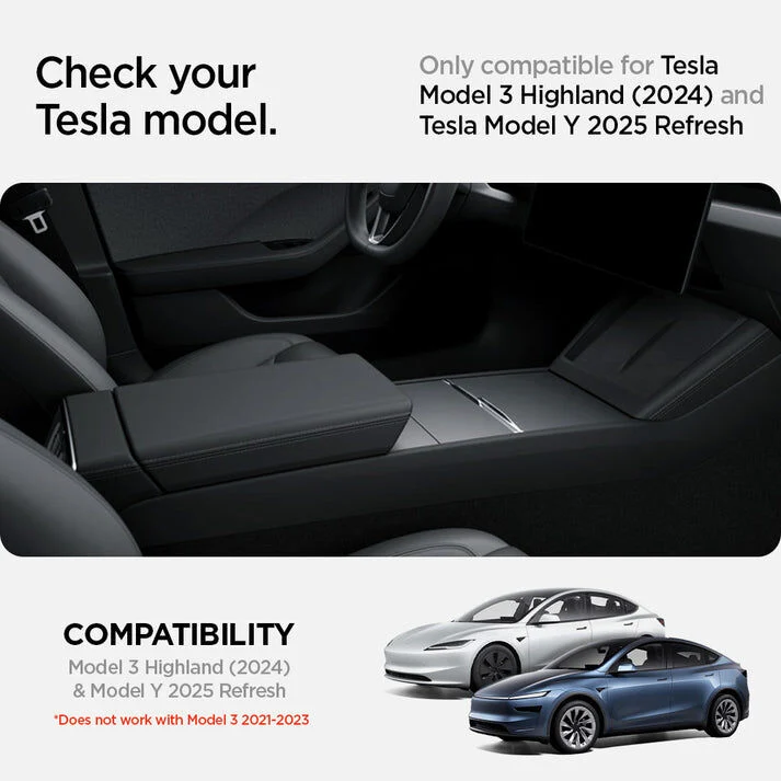 SPIGEN Tesla Model Y Juniper (2025-2026) Y L TO220SH Sliding Center Console Tray (Carbon Edition)