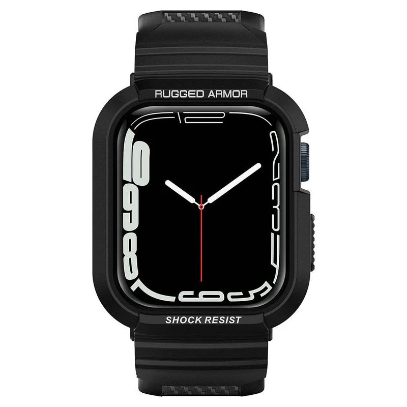 Spigen Apple Watch SE3/9/8/SE2/7/6/SE/5/4 (45mm/44mm) Rugged Armor Pro Band Case (Black)