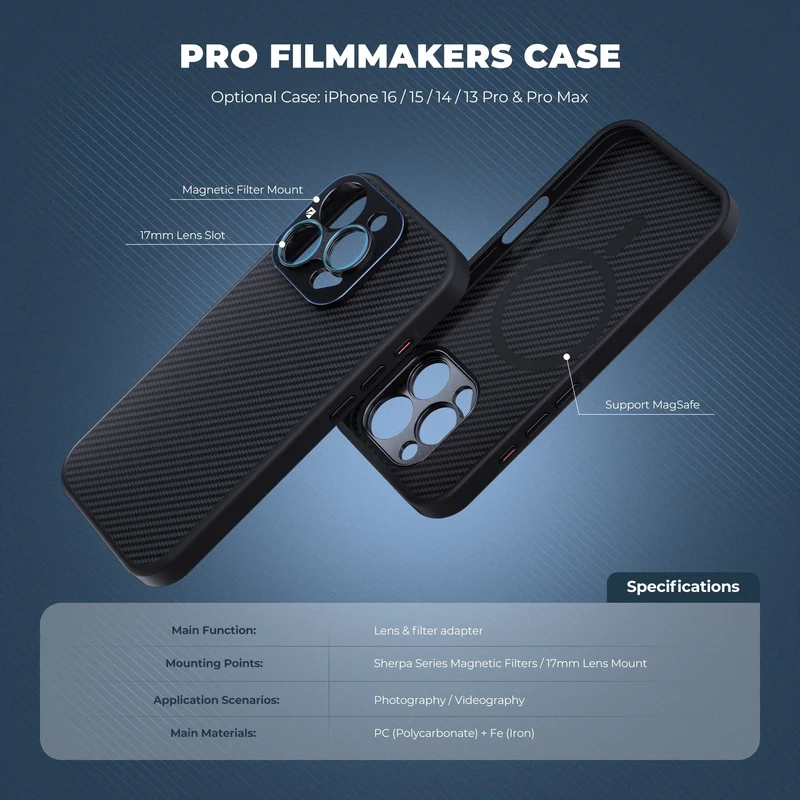 Freewell Pro Filmmaker Case with 17mm Mount for iPhone 16 Pro