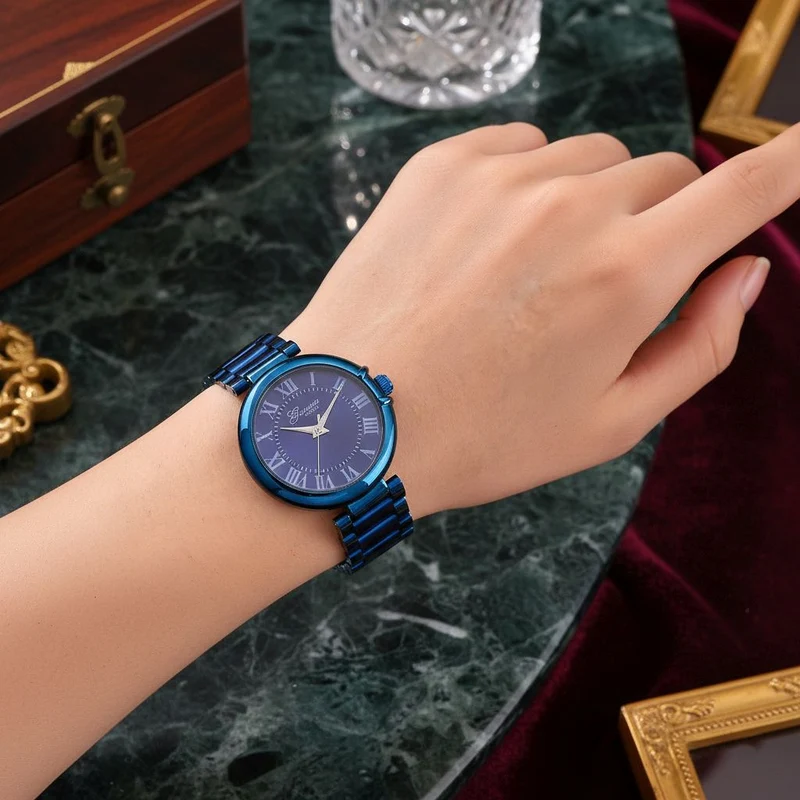 GENOA - Automatik-Armbanduhr mit Dandong-Uhrwerk, Edelstahl, IP-Blauplattierung, 36 mm