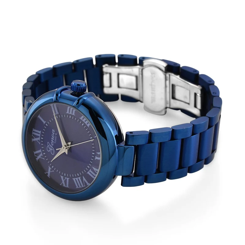GENOA - Automatik-Armbanduhr mit Dandong-Uhrwerk, Edelstahl, IP-Blauplattierung, 36 mm