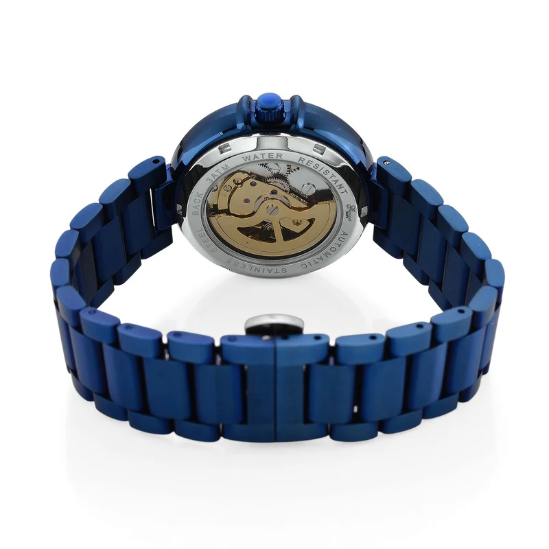 GENOA - Automatik-Armbanduhr mit Dandong-Uhrwerk, Edelstahl, IP-Blauplattierung, 36 mm