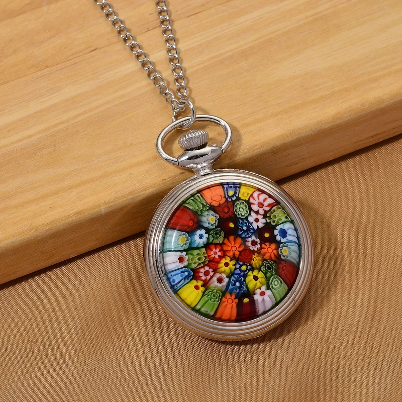 STRADA - Mehrfarbiges Murano-Stil Glas Uhren 91.4 cm Eisen