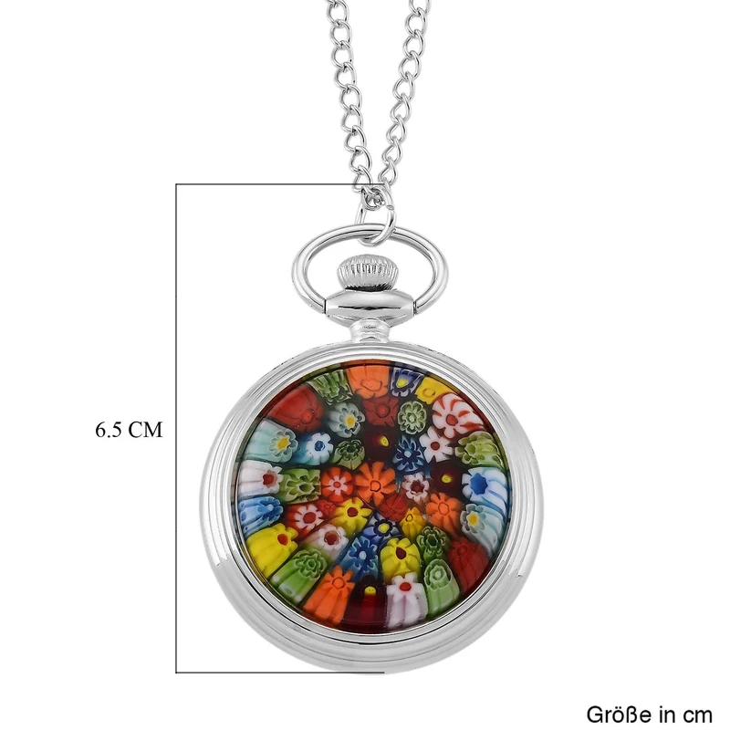 STRADA - Mehrfarbiges Murano-Stil Glas Uhren 91.4 cm Eisen