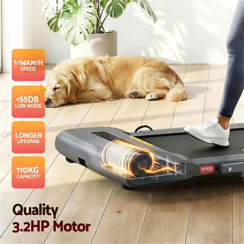 Everfit Treadmill Electric Walking Pad Under Desk Home Gym Fitness 400mm (Grey)