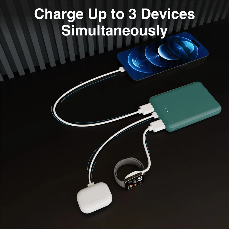 Laser 5000mAh Compact Portable Power Bank (Deep Green)