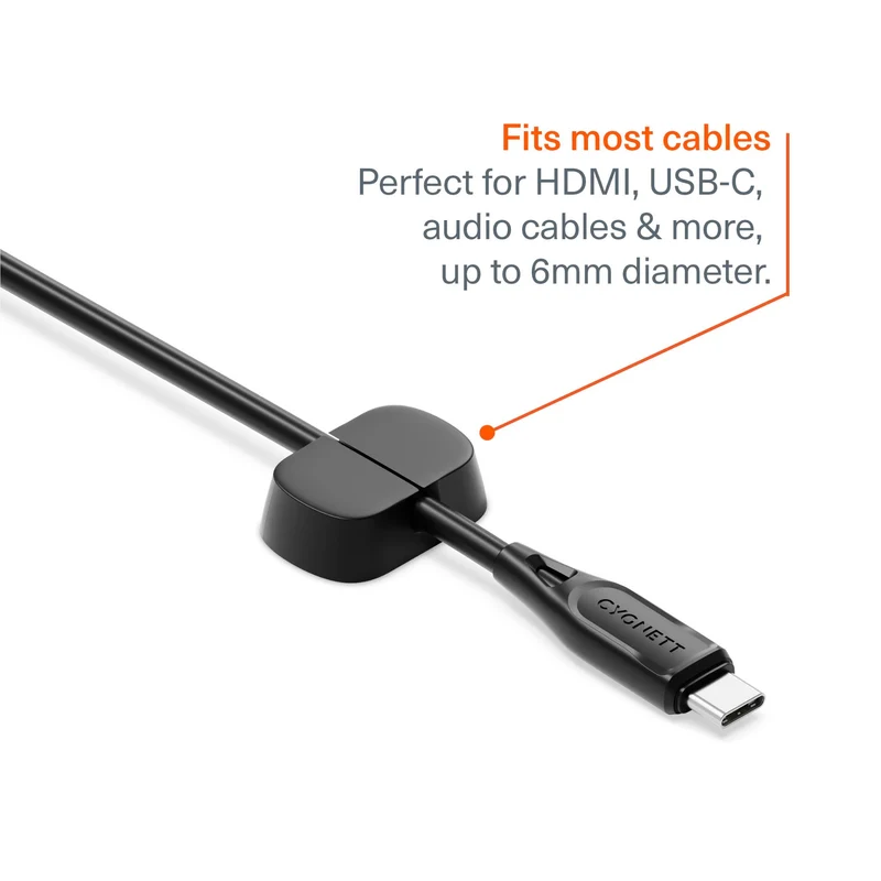 Cygnett TangleTamer Single Slot Cable Organisers 6 Pack (Black)