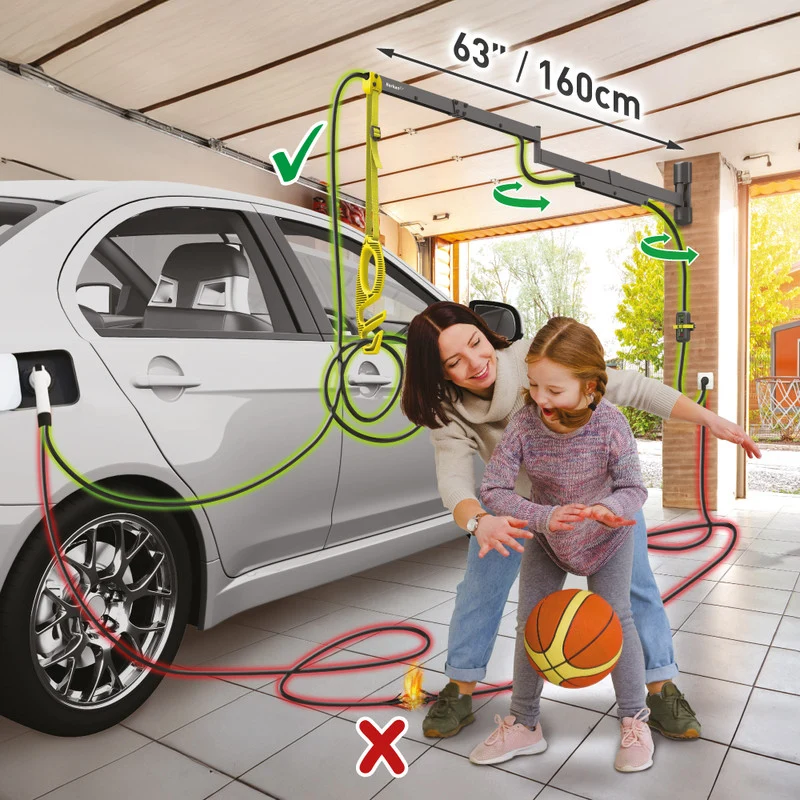 Barkan EV160WM2 160cm Protective EV Charging Cable Wall Arm