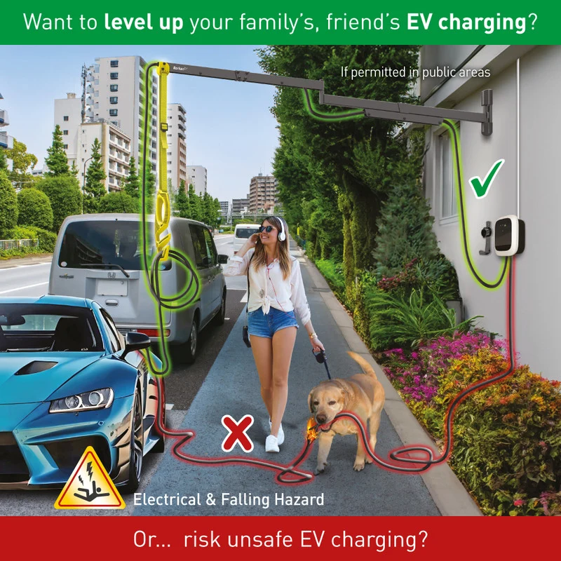 Barkan EV160WM2 160cm Protective EV Charging Cable Wall Arm