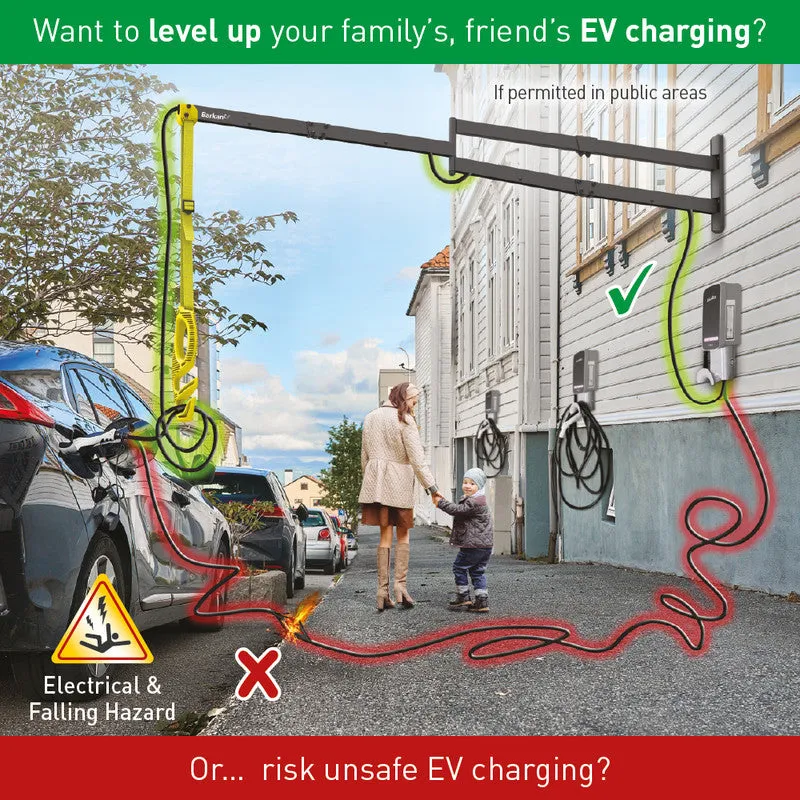 Barkan EV160WM 160cm Elegant Protective EV Charging Cable Wall Arm