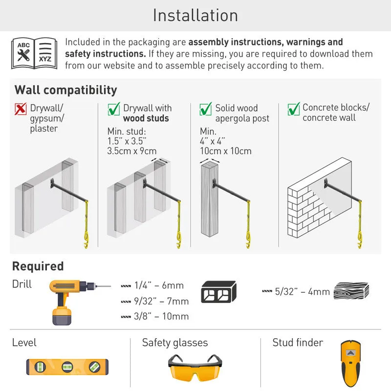 Barkan EV160WM 160cm Elegant Protective EV Charging Cable Wall Arm