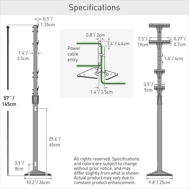 Barkan EV140FC 145cm Outdoor EV Charger Stand