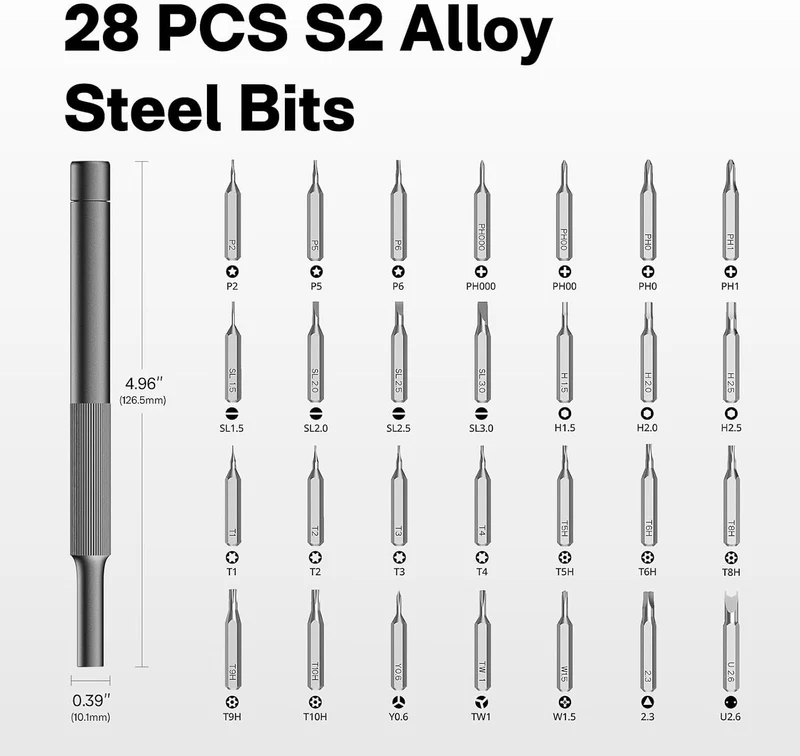 HOTO HTT0009GL Precision Screwdriver Set 28 in 1 Manual Screwdriver Tool Set