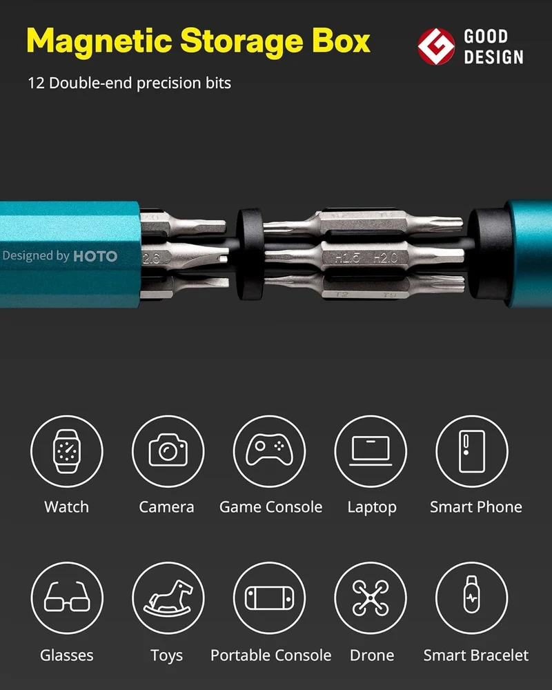 HOTO Manual Precision Screwdriver Pen Pocket Tool (Blue)