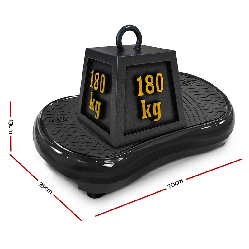 Everfit Vibration Machine Platform Vibrator Resistance Rope Home Fitness (Black)