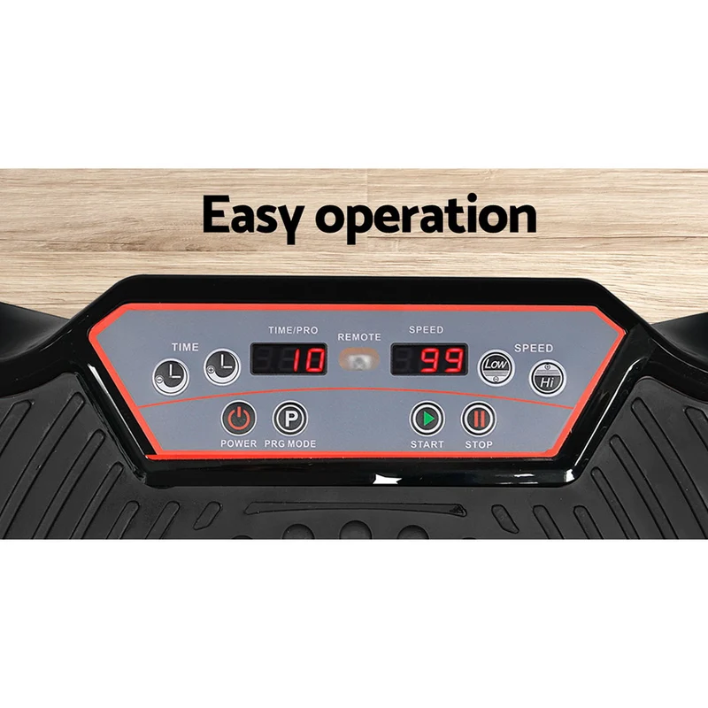 Everfit Vibration Machine Platform Vibrator Resistance Rope Home Fitness (Black)