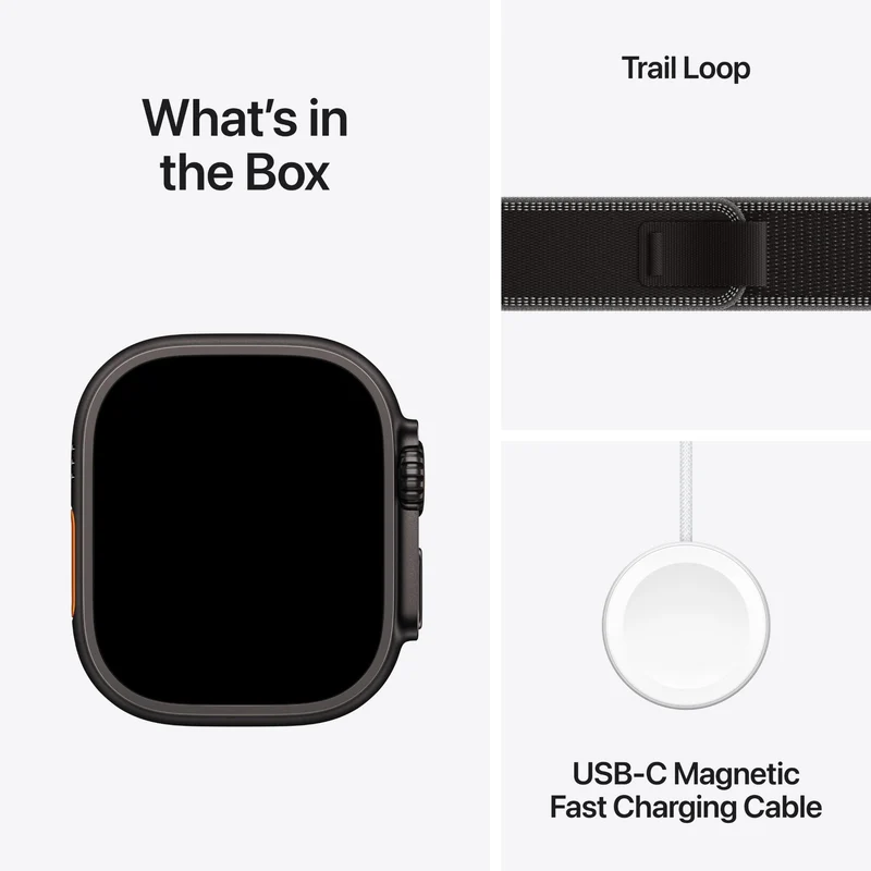 Apple Watch Ultra 3 49mm Black Titanium Case GPS + Cellular Trail Loop (Medium/Large)
