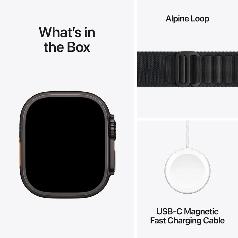 Apple Watch Ultra 3 49mm Black Titanium Case GPS + Cellular Black Alpine Loop (Medium)
