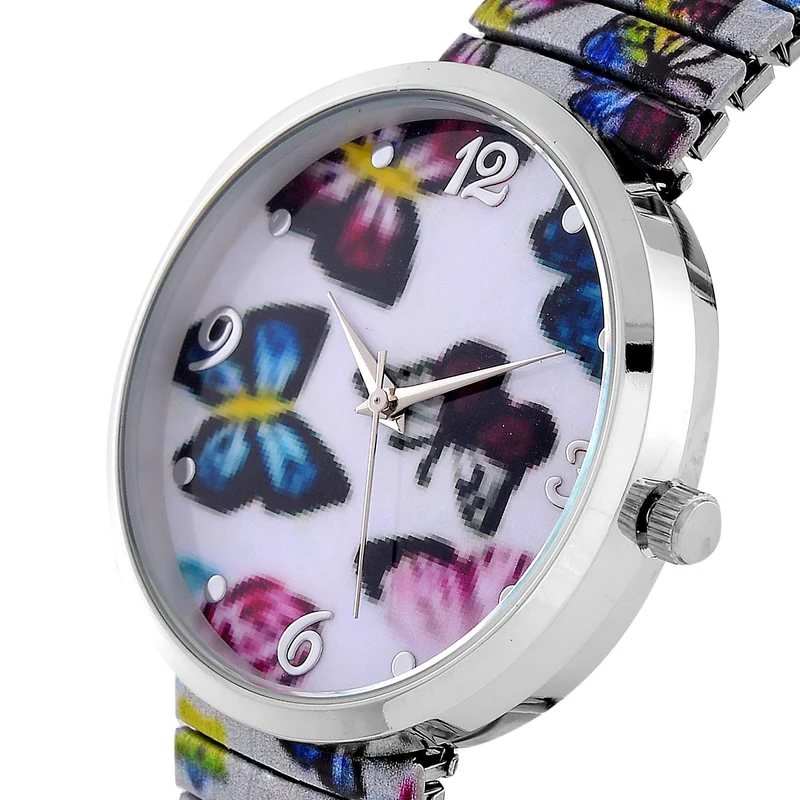 STRADA - Japanisches Uhrwerk, Flexible Uhr, Schmetterling