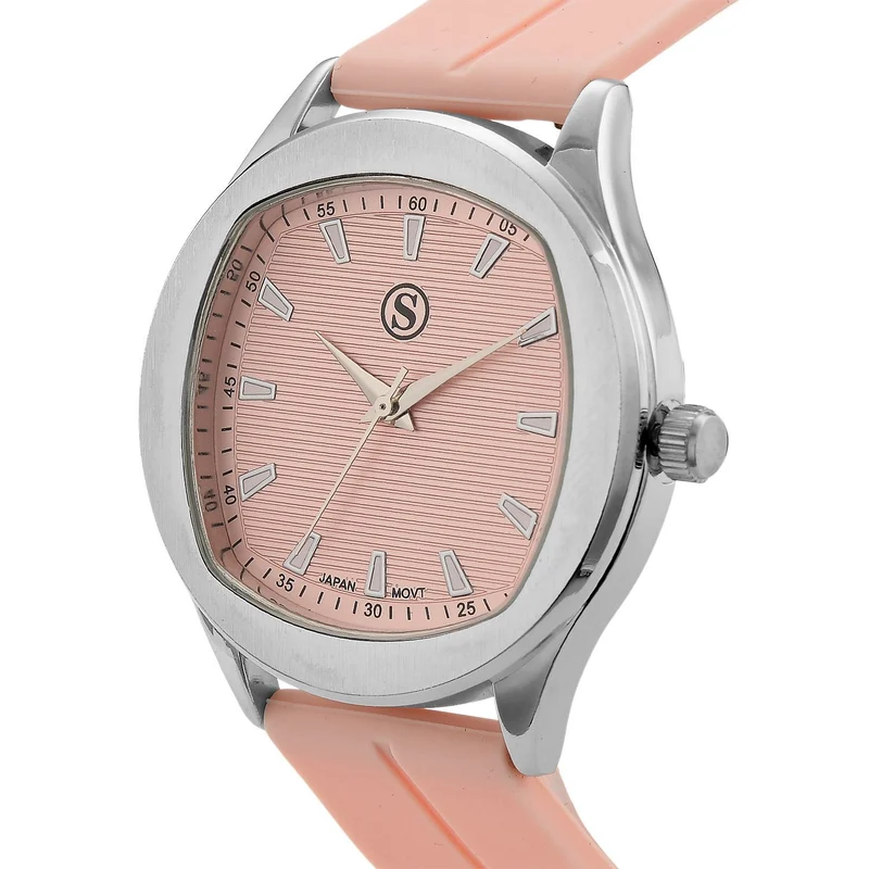 STRADA - Uhr mit japanischem Uhrwerk, silbernem Gehäuse und schwarzem Silikonarmband